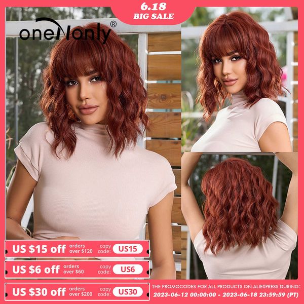 lace wigs onenonly short bob synthetic wig red wig with bangs natural wigs for women short wavy daily party heat resistant hair z0613, Black;brown
lace wigs onenonly short bob synthetic wig red wig with bangs natural wigs for women short wavy daily party heat resistant hair z0613, Black;brown