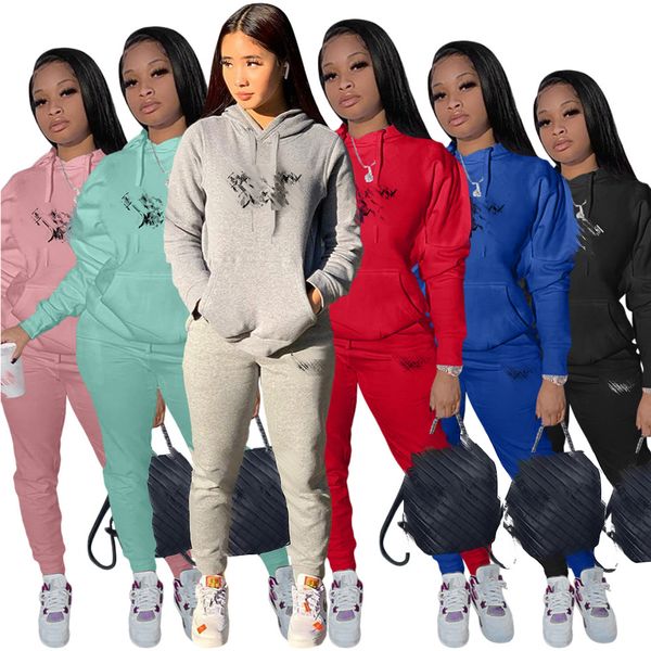 2023 designer brand women's tracksuits fall winter 2 piece outfits letters printing hoodie long sleeve solid casual sports suits wholes, Gray
2023 designer brand women's tracksuits fall winter 2 piece outfits letters printing hoodie long sleeve solid casual sports suits wholes, Gray