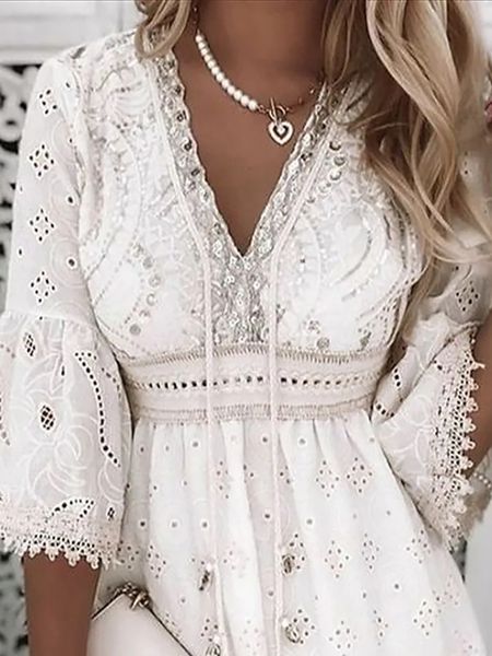 elegant lace mini dress women three quarter sleeve dress female v neck patchwork lace up dress ladies vacation beach, Black;gray
elegant lace mini dress women three quarter sleeve dress female v neck patchwork lace up dress ladies vacation beach, Black;gray