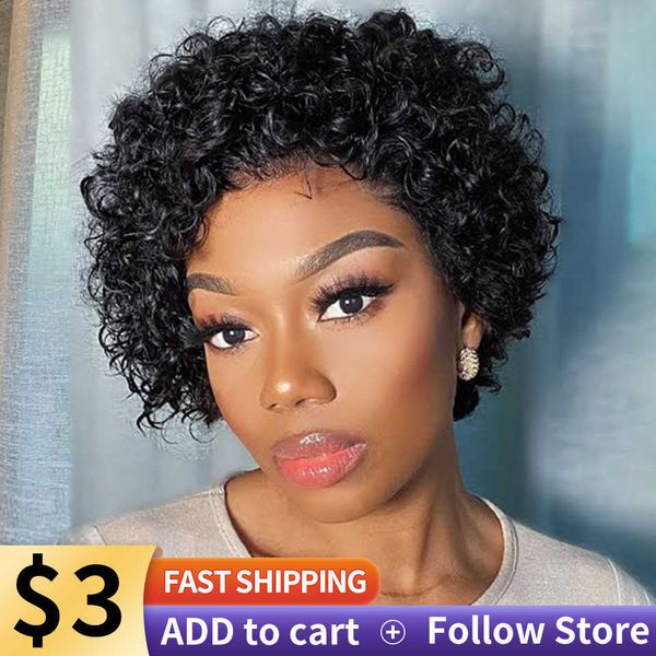 lace wigs short kinky curly wigs pixie cut wigs brazilian curly human hair wig hd transparent lace closure wig wigs for black women z0613, Black;brown
lace wigs short kinky curly wigs pixie cut wigs brazilian curly human hair wig hd transparent lace closure wig wigs for black women z0613, Black;brown