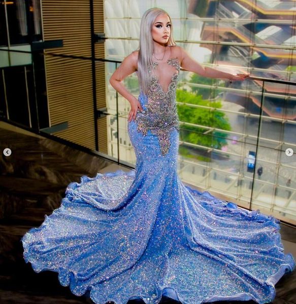 sky blue mermaid aso ebi prom dresses sheer neck gillter beaded sequins black girl couple ootd ruffles train evening gown, Black;red
sky blue mermaid aso ebi prom dresses sheer neck gillter beaded sequins black girl couple ootd ruffles train evening gown, Black;red