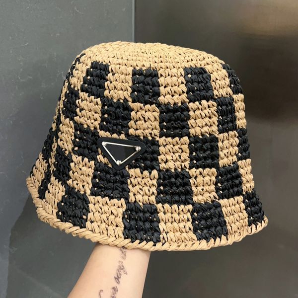 luxury designer bucket hat for women and men plaid summer straw hat european american style travel sun cap suitable for summer beach travel, Blue;gray
luxury designer bucket hat for women and men plaid summer straw hat european american style travel sun cap suitable for summer beach travel, Blue;gray