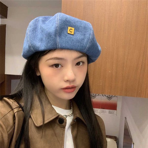 fashion newsboy cap designer luxury beret d-walking super korean version of cowboy girl spring and summer new model net red artist hat small, Blue;gray
fashion newsboy cap designer luxury beret d-walking super korean version of cowboy girl spring and summer new model net red artist hat small, Blue;gray