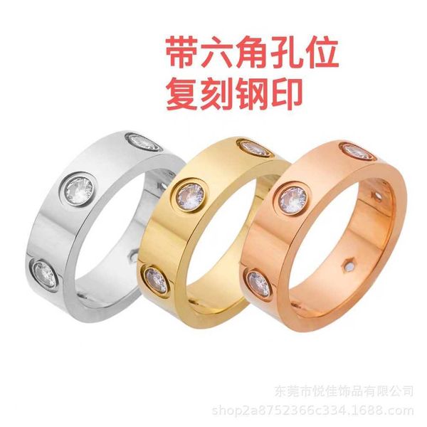 original boutique titanium steel all-nail ring ins card fashion rose gold stainless six-diamond couple, Silver
original boutique titanium steel all-nail ring ins card fashion rose gold stainless six-diamond couple, Silver