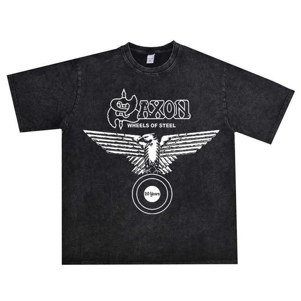 british hard rock heavy metal group saxon saxons wash worn personality t-shirt short sleeve men women, White;black
british hard rock heavy metal group saxon saxons wash worn personality t-shirt short sleeve men women, White;black
