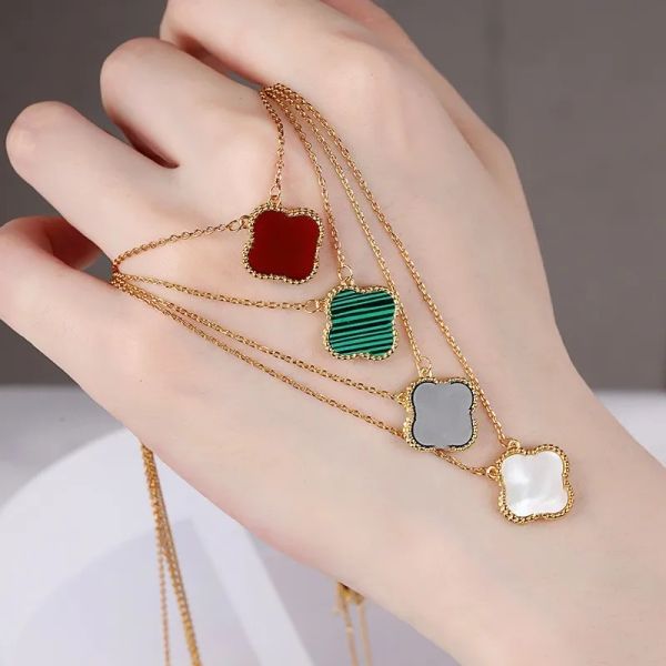designer pendant necklaces for women elegant 4/four leaf clover necklace highly quality choker chains designer jewelry 18k plated gold girls, Silver
designer pendant necklaces for women elegant 4/four leaf clover necklace highly quality choker chains designer jewelry 18k plated gold girls, Silver