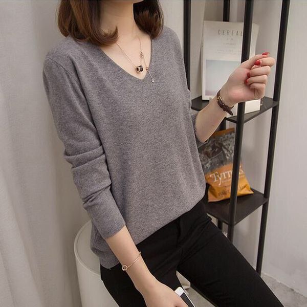 womens pullover knit spring autumn blouse shirts v-neck ladies long sleeve casual pullovers elastic women, White
womens pullover knit spring autumn blouse shirts v-neck ladies long sleeve casual pullovers elastic women, White