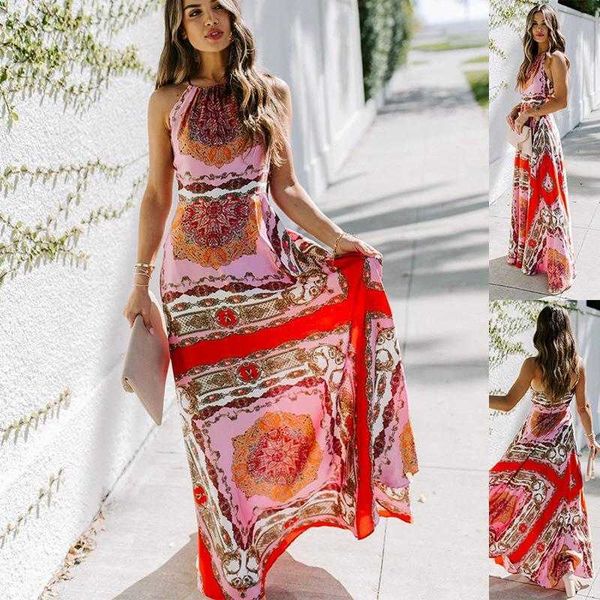 summer halter long dress girl exotic style printed high waist sleeve temperament commute for women, Black;gray
summer halter long dress girl exotic style printed high waist sleeve temperament commute for women, Black;gray