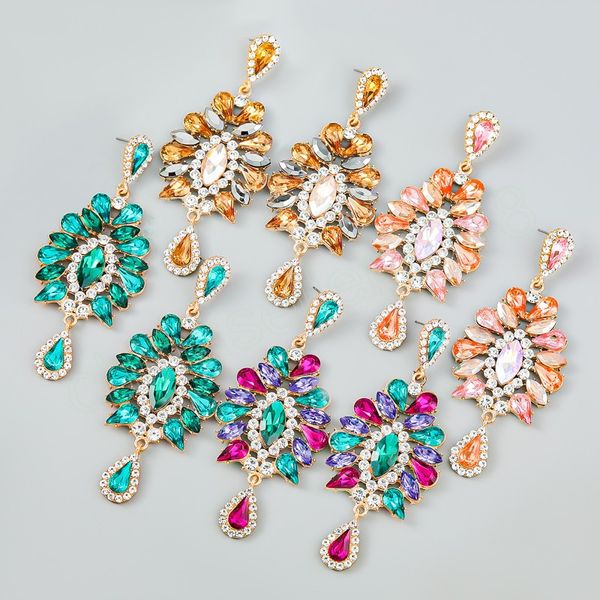 fashion metal rhinestone flower geometric earrings women exaggerated dangle earrings banquet jewelry accessories, Silver
fashion metal rhinestone flower geometric earrings women exaggerated dangle earrings banquet jewelry accessories, Silver