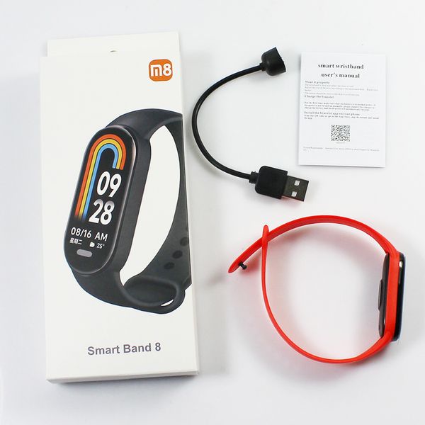 Image of M8 Smart Band 8 Bracelet Men Women Fitness Tracker Sport Wristband IPX6 Waterproof Smartband Watch Smartbracelet With Retail Box