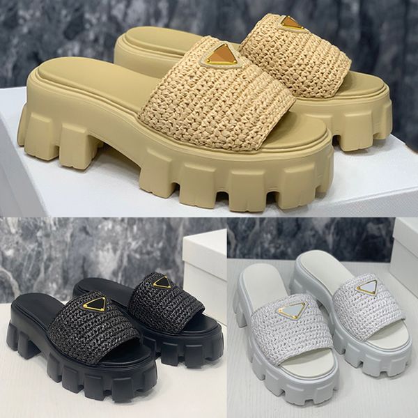 thick soled sandals womens woven sandals enamel metal triangle signature slippers lafite grass upper sheepskin lining rubber sole women beac, Black
thick soled sandals womens woven sandals enamel metal triangle signature slippers lafite grass upper sheepskin lining rubber sole women beac, Black