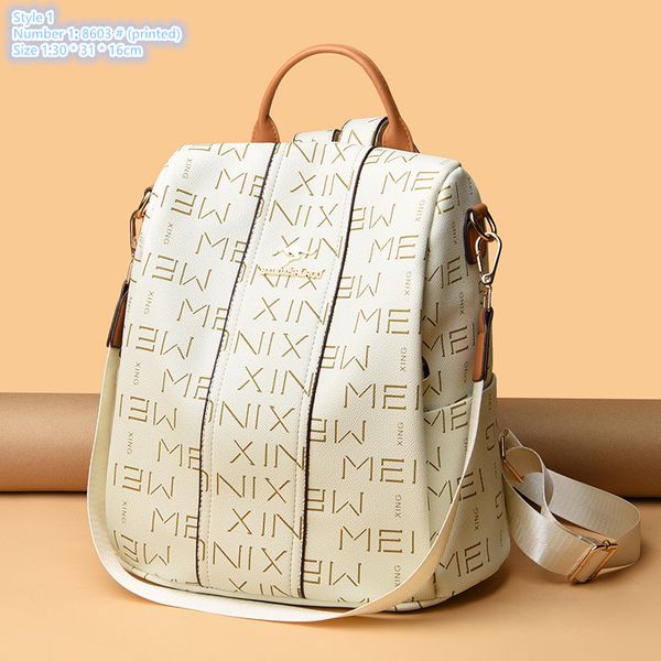 Factory wholesale ladies shoulder bag 3 simple and versatile solid color leather handbag vertical anti-theft zipper leisure backpacks letter printing backpack, Blue-758 # (litchi pattern)
Factory wholesale ladies shoulder bag 3 simple and versatile solid color leather handbag vertical anti-theft zipper leisure backpacks letter printing backpack, Blue-758 # (litchi pattern)