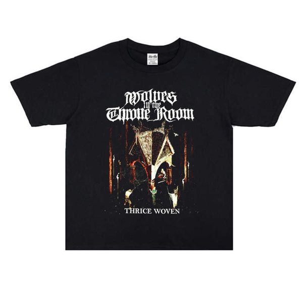original black metal rock wolves the three room band t-shirt short sleeve men women, White;black
original black metal rock wolves the three room band t-shirt short sleeve men women, White;black