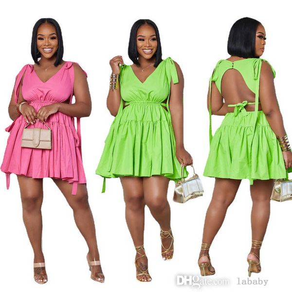2023 summer dress fashion clothing short skirt candy colored strapping backless sleeveless patchwork dresses for woman, Black;gray
2023 summer dress fashion clothing short skirt candy colored strapping backless sleeveless patchwork dresses for woman, Black;gray