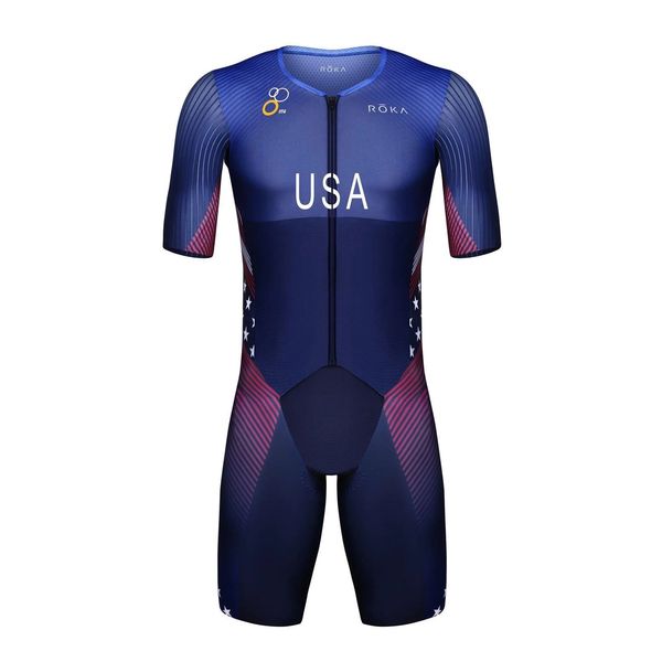 Cycling Jersey Sets Roka USA Team Triathlon Race Suit Skinsuit Mans Sleeveless Swimwear Bike Ropa Ciclismo Bicycle Clothes Jumpsuit 230614 Z260623