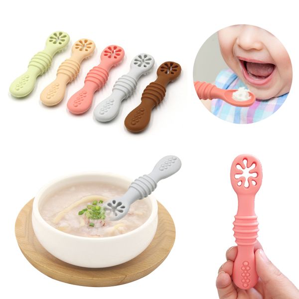 1pcs lovely baby learning spoons utensils set adorable toddler tableware baby silicone teether toys feeding scoop training
1pcs lovely baby learning spoons utensils set adorable toddler tableware baby silicone teether toys feeding scoop training