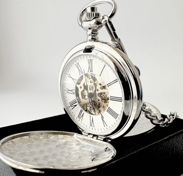 classic silver polished double opened flip mechanical pocket watches, Slivery;golden
classic silver polished double opened flip mechanical pocket watches, Slivery;golden