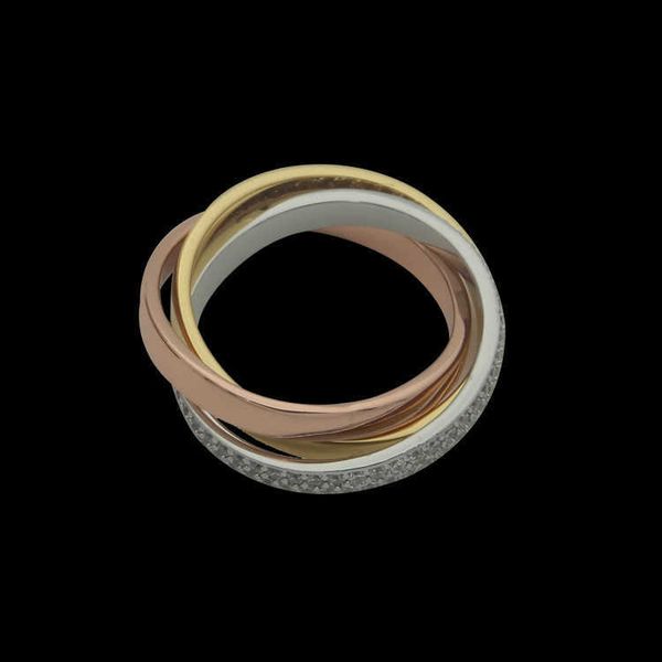 high version yajin jewelry card three color ring full diamond ring couple's intermittent diamond, Silver
high version yajin jewelry card three color ring full diamond ring couple's intermittent diamond, Silver