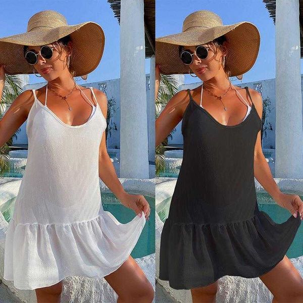 womens summer fashion dress v neck loose exposed beach back ruffled spaghetti straps, Black;gray
womens summer fashion dress v neck loose exposed beach back ruffled spaghetti straps, Black;gray