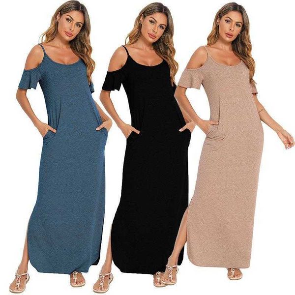 summer cotton suspenders long dress pure color ruffles womens commuting wear, Black;gray
summer cotton suspenders long dress pure color ruffles womens commuting wear, Black;gray