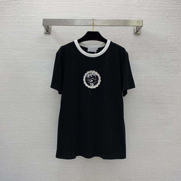 23ss womens t-shirt tee women designer clothes t-shirt circle 5 digital sequin embroidery color contrast collar cotton short sleeve women cl, White
23ss womens t-shirt tee women designer clothes t-shirt circle 5 digital sequin embroidery color contrast collar cotton short sleeve women cl, White