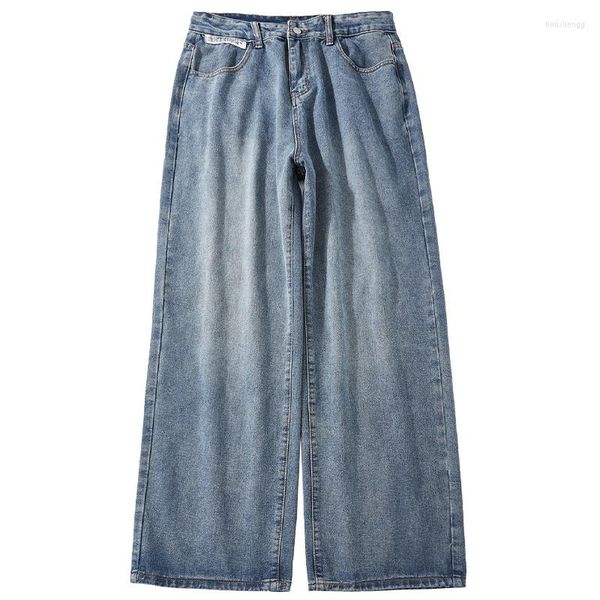men's jeans hvalay american fashion brand men's loose fitting and fashionable retro japanese style simple casual cropped pants, Blue
men's jeans hvalay american fashion brand men's loose fitting and fashionable retro japanese style simple casual cropped pants, Blue