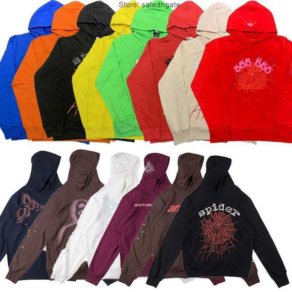 Image of spider hoodies designer mens Pullover Red Sp5der Young Thug 555555 Angel Hoodies Men womens hoodie Embroidered spider web sweatshirt size S/M/L/XL/XXL