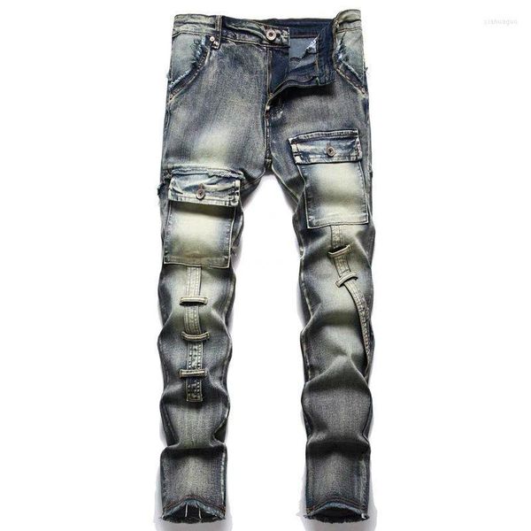 men's jeans high-quality stylish washed men's luxury designer trendy men vintage denim stretch workwear motorcycle boyfriend, Blue
men's jeans high-quality stylish washed men's luxury designer trendy men vintage denim stretch workwear motorcycle boyfriend, Blue
