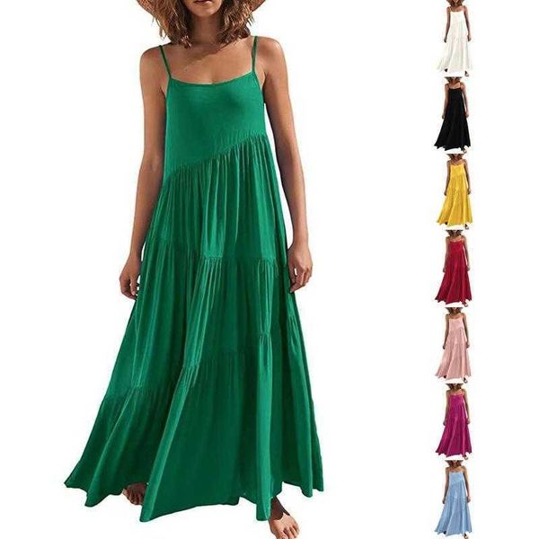 summer european womens casual dresses loose solid color pleated irregular dress beach vest long, Black;gray
summer european womens casual dresses loose solid color pleated irregular dress beach vest long, Black;gray