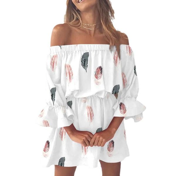 women floral print mini dresses 2023 summer one-shoulder sleeve tunic dress female fashion casual boho beach, Black;gray
women floral print mini dresses 2023 summer one-shoulder sleeve tunic dress female fashion casual boho beach, Black;gray