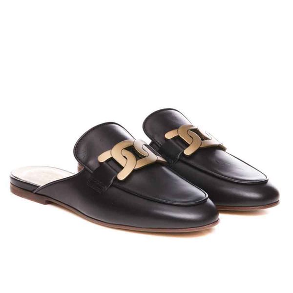 women casual sandal shoes chain detailed mules slipper loafer sabot flats backless calfskin leather slip on flip flop loafers rubber sole wi, Black
women casual sandal shoes chain detailed mules slipper loafer sabot flats backless calfskin leather slip on flip flop loafers rubber sole wi, Black