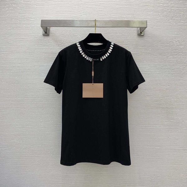 23ss womens t-shirt tee women designer clothes new heavy industry luxury rhinestone nail bead neckline fashion round neck short sleeve t-shi, White
23ss womens t-shirt tee women designer clothes new heavy industry luxury rhinestone nail bead neckline fashion round neck short sleeve t-shi, White