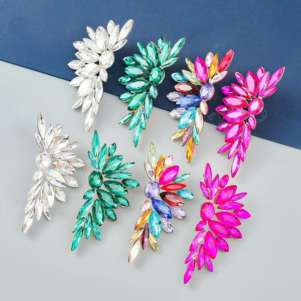 fashion metal rhinestone flower earrings women exaggerated dangle earrings banquet jewelry accessories, Silver
fashion metal rhinestone flower earrings women exaggerated dangle earrings banquet jewelry accessories, Silver