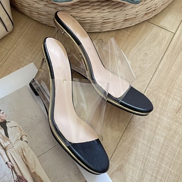 classic vintage transprarent clear slippers brands women paris silver gold metallic wedge sandal heeled mule crystal high heels pump platfor, Black
classic vintage transprarent clear slippers brands women paris silver gold metallic wedge sandal heeled mule crystal high heels pump platfor, Black