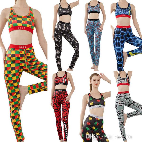 brand womens tracksuits two pieces yoga bra set crop vest patchwork shark camo printed fitness sports suit, Gray
brand womens tracksuits two pieces yoga bra set crop vest patchwork shark camo printed fitness sports suit, Gray