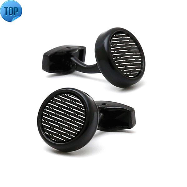 men's cufflinks fashion personalized white stripe round black shirt sleeve studs xk23011, Silver
men's cufflinks fashion personalized white stripe round black shirt sleeve studs xk23011, Silver