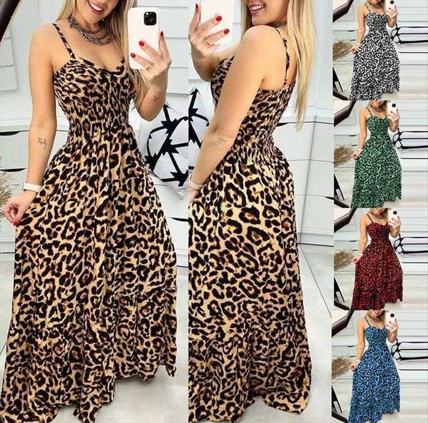 summer leopard print v neck brace dress high waisted skirt temperament fashion long womens clothing, Black;gray
summer leopard print v neck brace dress high waisted skirt temperament fashion long womens clothing, Black;gray