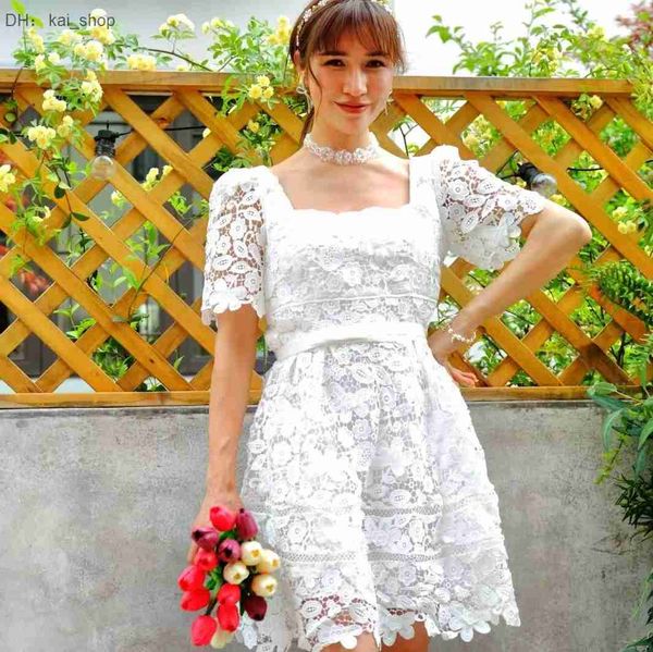 light luxury new early autumn dress hollow out lace bubble sleeve square neck gentle style 11, Black;pink
light luxury new early autumn dress hollow out lace bubble sleeve square neck gentle style 11, Black;pink