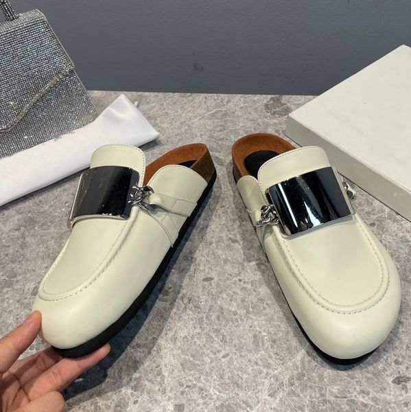 luxurys chain loafer mules sandal designer women rounded toe leather mule sandals summer beach cork footbeds slide size 35-40, Black
luxurys chain loafer mules sandal designer women rounded toe leather mule sandals summer beach cork footbeds slide size 35-40, Black