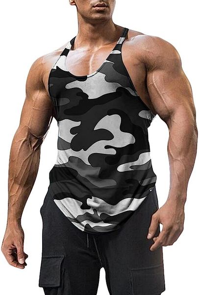 camo sleeveless cotton muscle t shirts for men's gym bodybuilding fitness training, White;black
camo sleeveless cotton muscle t shirts for men's gym bodybuilding fitness training, White;black
