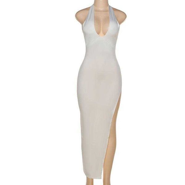 ins style summer womens clothing dresses fashion halter low cut backless slim fit split dress, Black;gray
ins style summer womens clothing dresses fashion halter low cut backless slim fit split dress, Black;gray