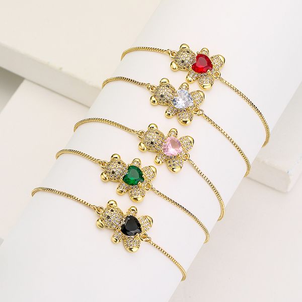 classic design 18k gold cute bear charm bracelets jewelry for women gift, Golden;silver
classic design 18k gold cute bear charm bracelets jewelry for women gift, Golden;silver