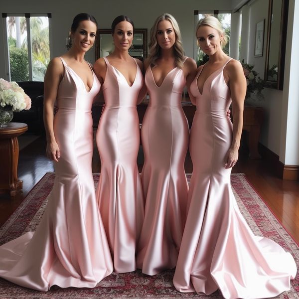 elegant pink bridesmaid dress v neck fashion pleats long mermaid bridesmaid's guest prom dresses, White;pink
elegant pink bridesmaid dress v neck fashion pleats long mermaid bridesmaid's guest prom dresses, White;pink