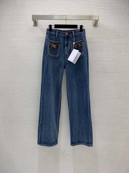 23ss womens pants denim jeans designer women jeans new jeans rhombus symmetrical pocket metal chain high waist straight tube wide leg pants, Blue
23ss womens pants denim jeans designer women jeans new jeans rhombus symmetrical pocket metal chain high waist straight tube wide leg pants, Blue