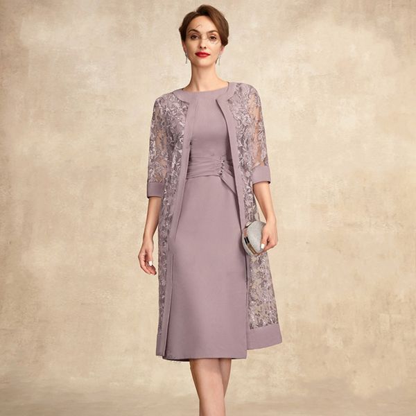 o-neck a-line mother of the bride dress 2023 with lace jacket pleat beading knee-length mother formal wedding guest gowns, Black;red
o-neck a-line mother of the bride dress 2023 with lace jacket pleat beading knee-length mother formal wedding guest gowns, Black;red