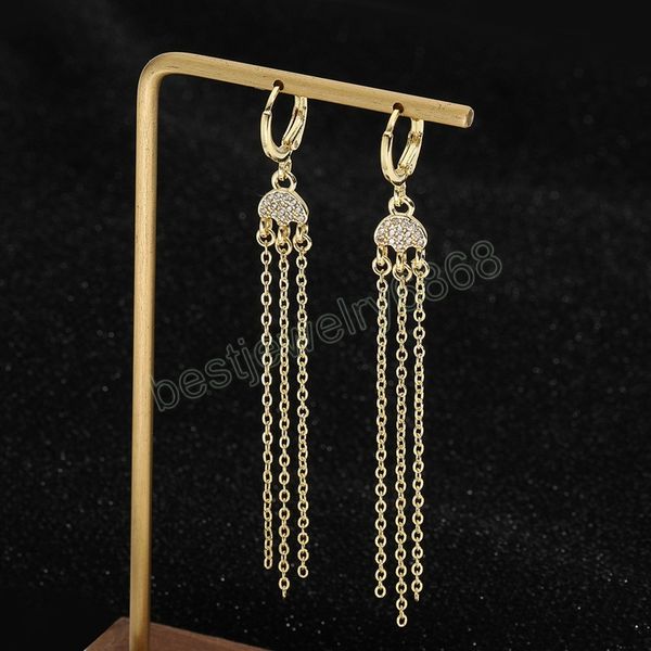 18k gold plated long tassel earrings with shiny cz zircon hip hop earring hanging elegant women jewelry gifts, Silver
18k gold plated long tassel earrings with shiny cz zircon hip hop earring hanging elegant women jewelry gifts, Silver