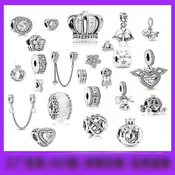 925 sterling silver pendant charm new silver feather crown security chain owl love bead fit pandora's box charm bracelet diy jewelry ac, Black
925 sterling silver pendant charm new silver feather crown security chain owl love bead fit pandora's box charm bracelet diy jewelry ac, Black