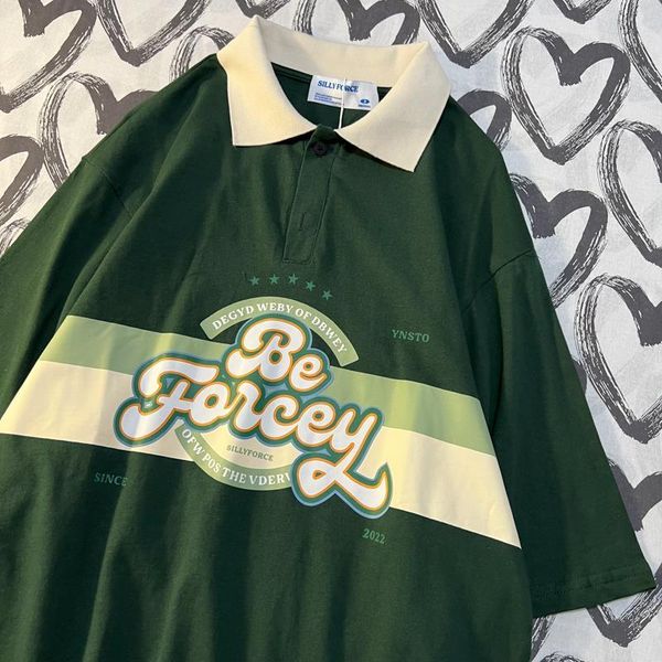 american style polo t shirts vintage letter print preppy oversized woman tshirts 2022 summer short sleeve korean, White
american style polo t shirts vintage letter print preppy oversized woman tshirts 2022 summer short sleeve korean, White