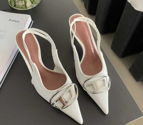 die high-heeled shoes women's thin heels spring shallow metal buckle back hollow pointed sandal87, Black
die high-heeled shoes women's thin heels spring shallow metal buckle back hollow pointed sandal87, Black
