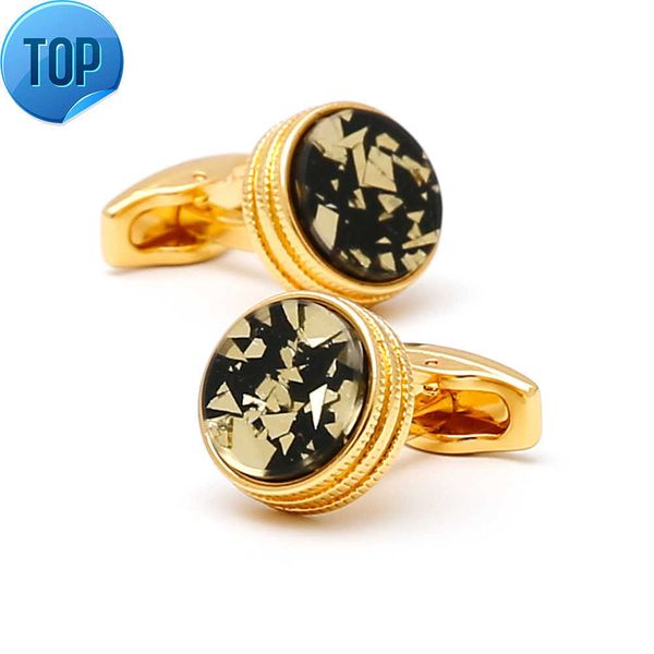 men's cufflinks new fashion inlaid black gold pattern round gold shirt sleeve button xk23005, Silver
men's cufflinks new fashion inlaid black gold pattern round gold shirt sleeve button xk23005, Silver